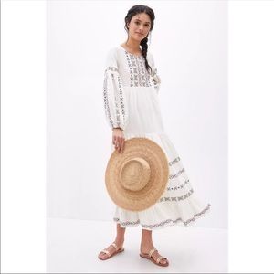 Anthropologie Lucienne Embroidered Maxi Dress